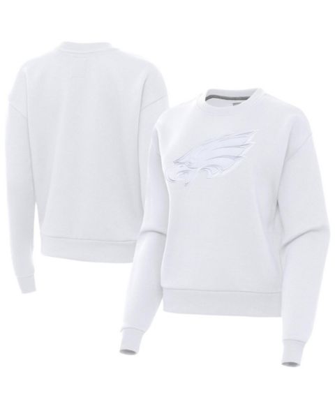 Женская толстовка Antigua White Philadelphia Eagles Victory Pullover