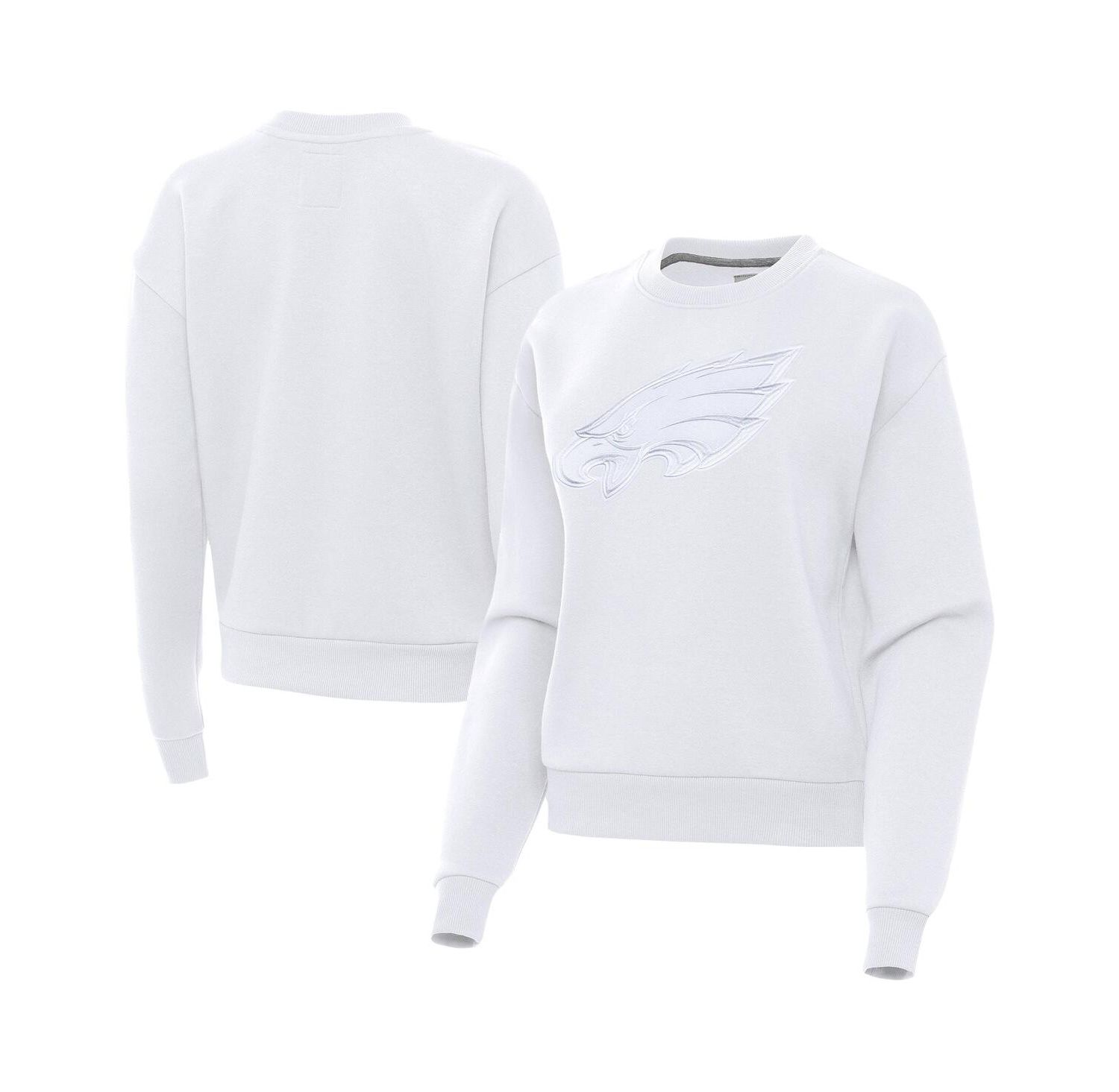 Women's White Philadelphia Eagles Victory Pullover Sweatshirt
