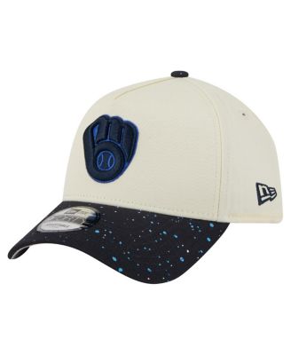 New Era - Men's Cream Milwaukee Brewers Speckle A-Frame 9FORTY Adjustable Hat