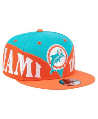 New Era - Men's Aqua/Orange Miami Dolphins Split 9FIFTY Snapback Hat