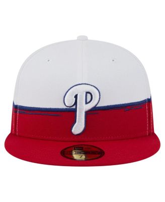 Men's Red/White Philadelphia Phillies Paint Stroke 59FIFTY&nbsp;Fitted Hat