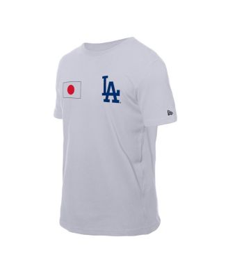 Men's White Los Angeles Dodgers Japanese Flag T-Shirt
