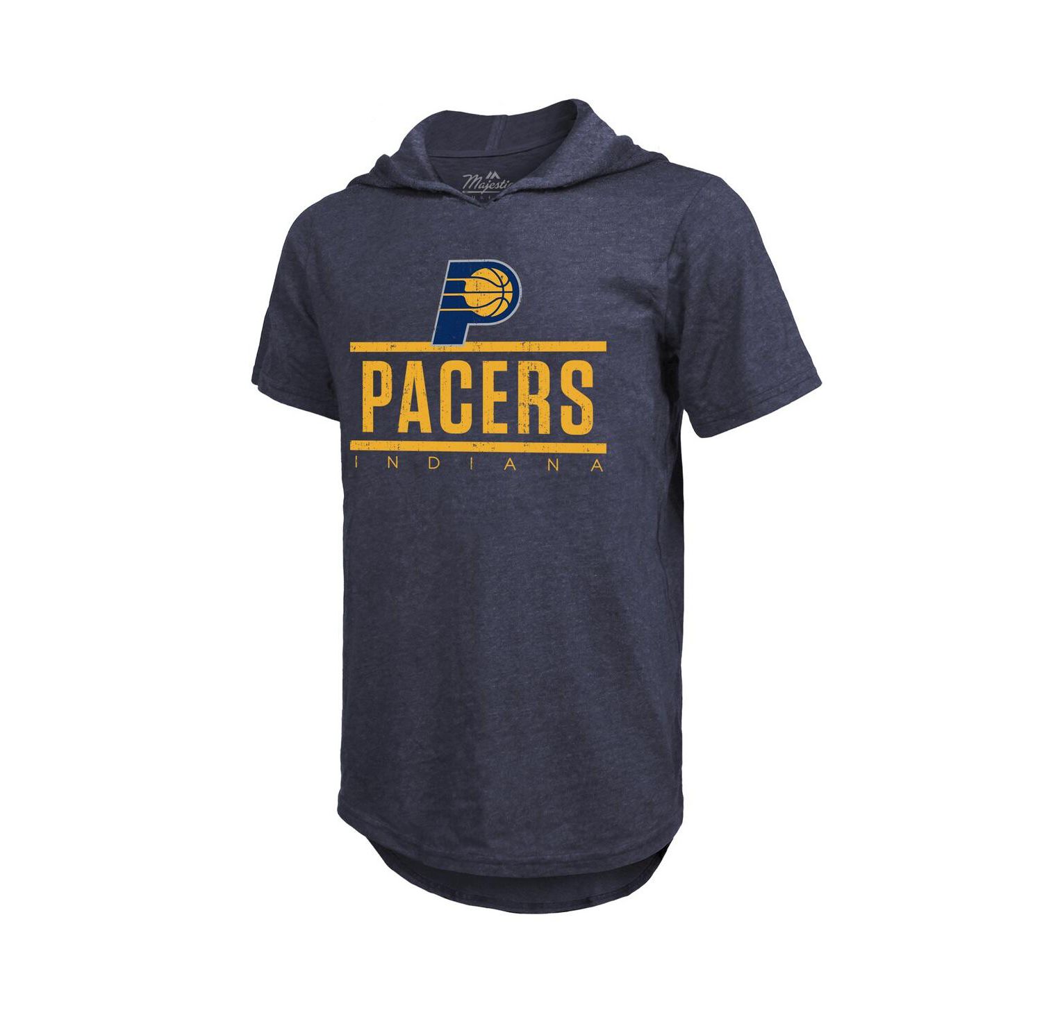 Men's Navy Indiana Pacers Tri-Blend Hoodie T-Shirt