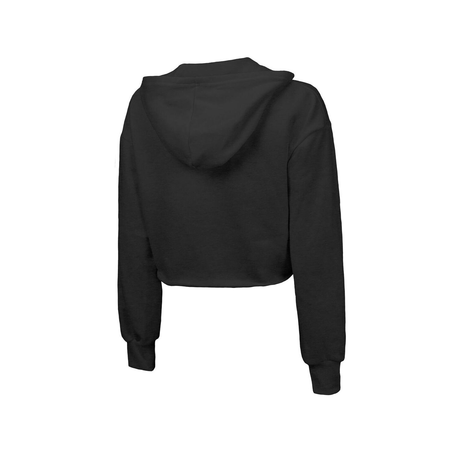 Women's Black Minnesota Timberwolves Tri-Blend Cropped Pullover Hoodie