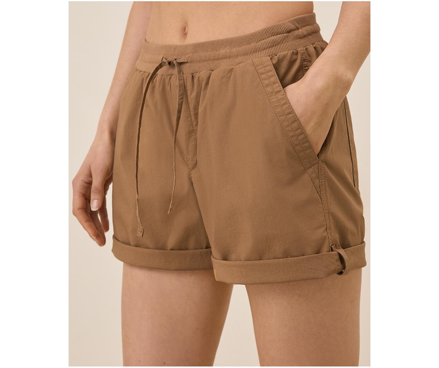 Женские шорты Pact Organic Cotton Monterey Poplin Short, цвет: Коричневый — фото 2