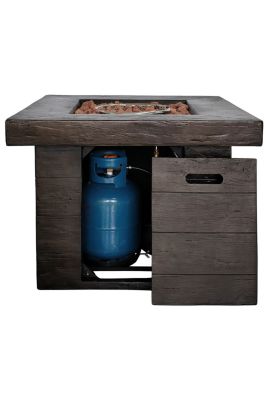 32 in. Outdoor Square Fire Pit -Black