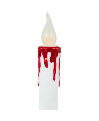 LED Dripping Blood Halloween Taper Candles with Timer, Set of 2