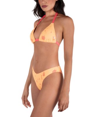 Juniors' Floral Field Jacquard Cheeky Bikini Bottoms