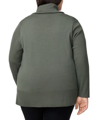 Plus Size Cowlneck High-Low Sweater