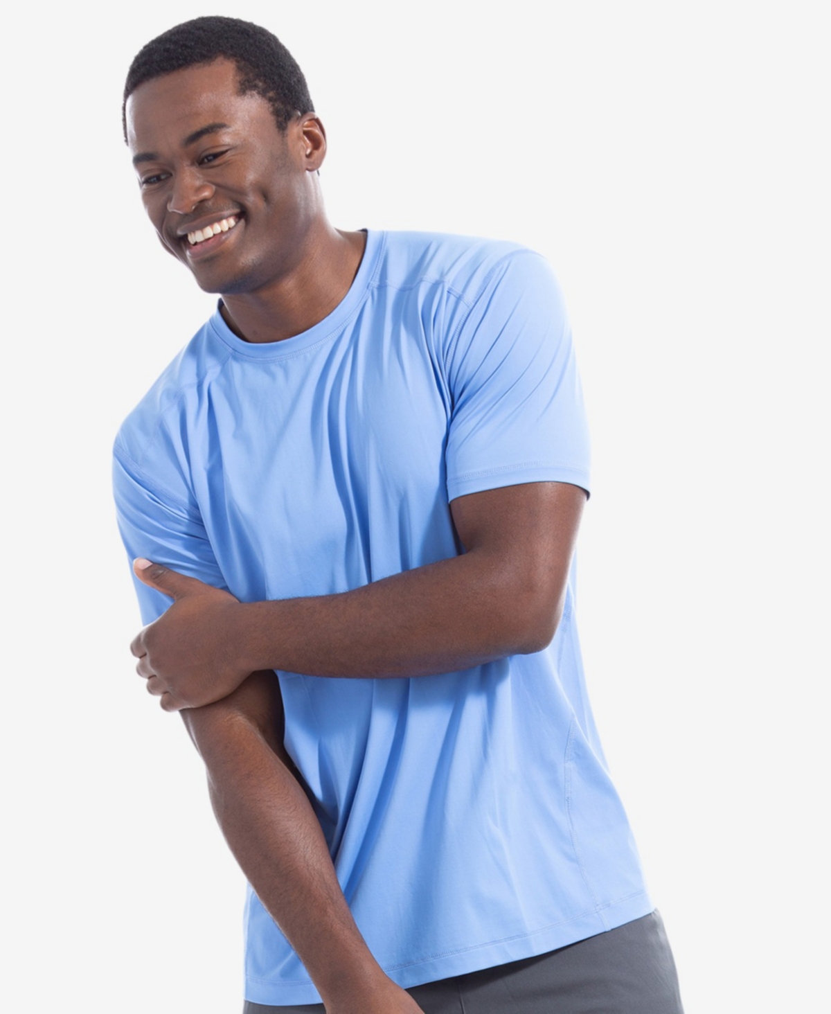 Men's Upf 50+ Sun Protective Short Sleeve Crew - Ocean blue