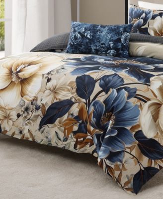 English Manor Cotton Sateen 5-Pc. Reversible Comforter Set, King