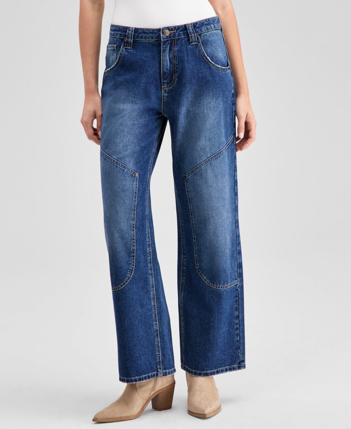 And Now This Women's Seamed Straight-leg Jeans, Exclusively At Macy's In Blue