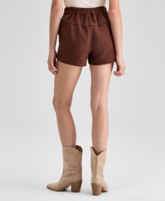 Women's Faux-Suede Belted Shorts, Macy's Exclusive