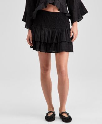 Women's Smock-Waist Tiered Skirt, Exclusively at Macy's
