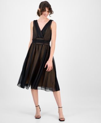 Women's Chiffon Ruched-Waist Dress