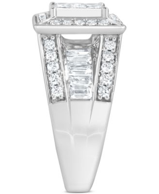 Diamond Square Halo Cluster Engagement Ring (1-1/2 ct. t.w.) in 14k White Gold