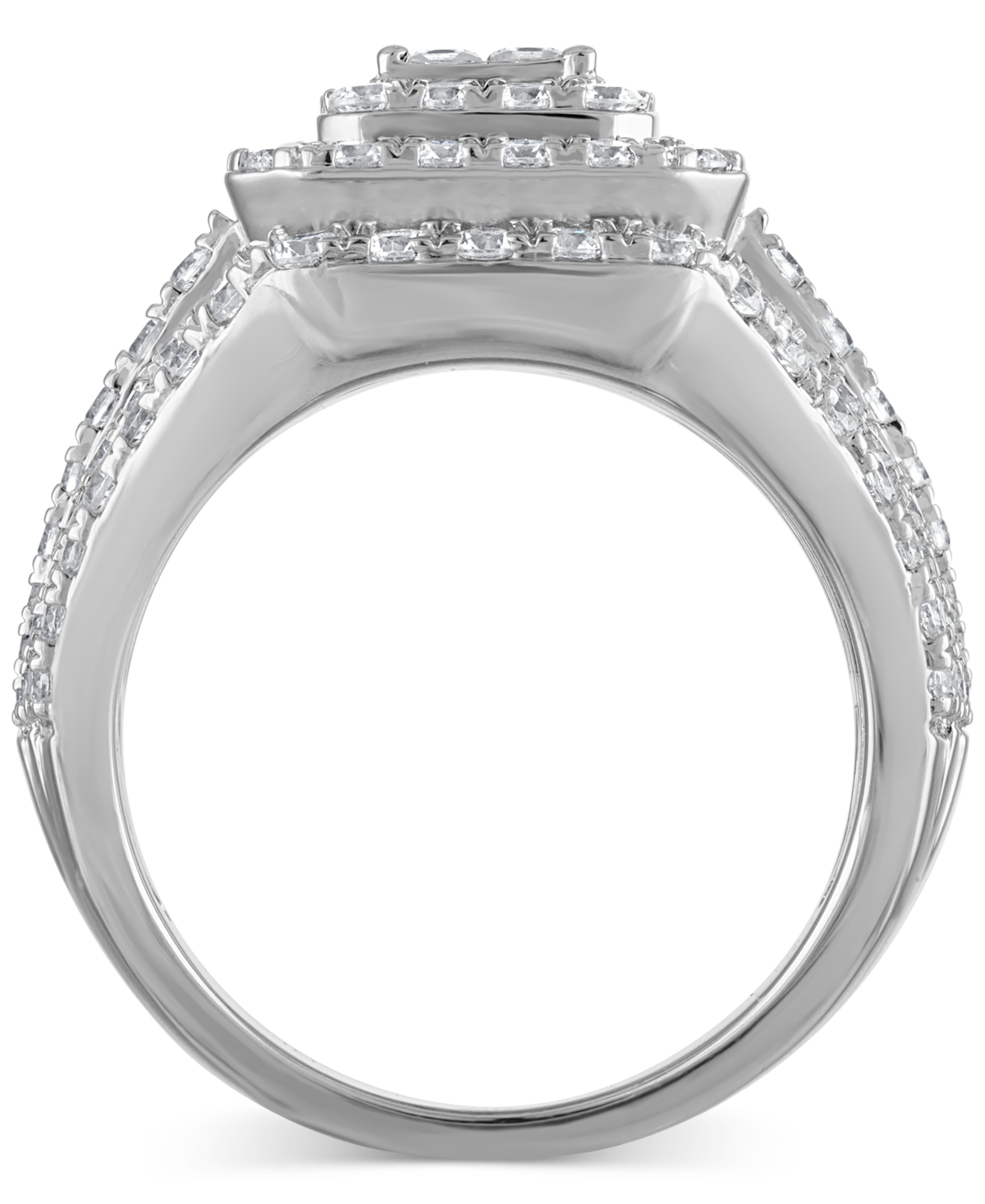 Macy's Diamond Princess Quad Halo Cluster Engagement Ring (2-1/4 Ct. T.w.) In 14k White Gold In Gold