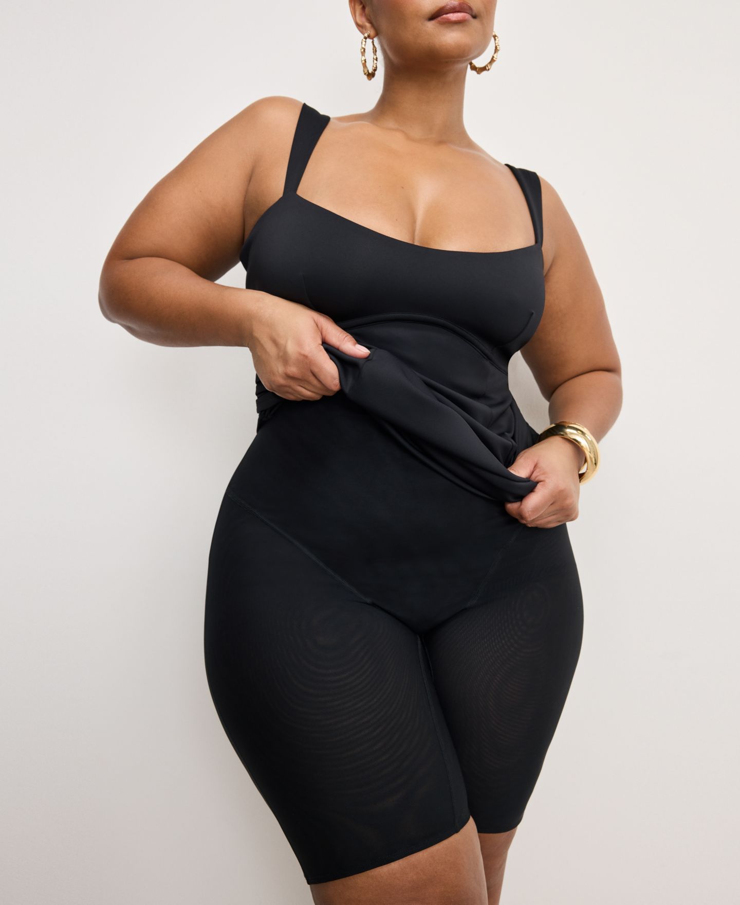 Женское платье Good American Sculpting Sweetheart Midi Dress, Regular & Plus Size, цвет: Чёрный — фото 3
