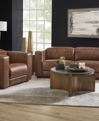 Austin 85" Chestnut Leather Power Reclining Sofa