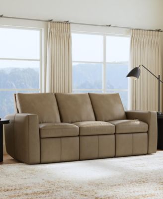 Aria 85" Fawn Leather Power Reclining Sofa