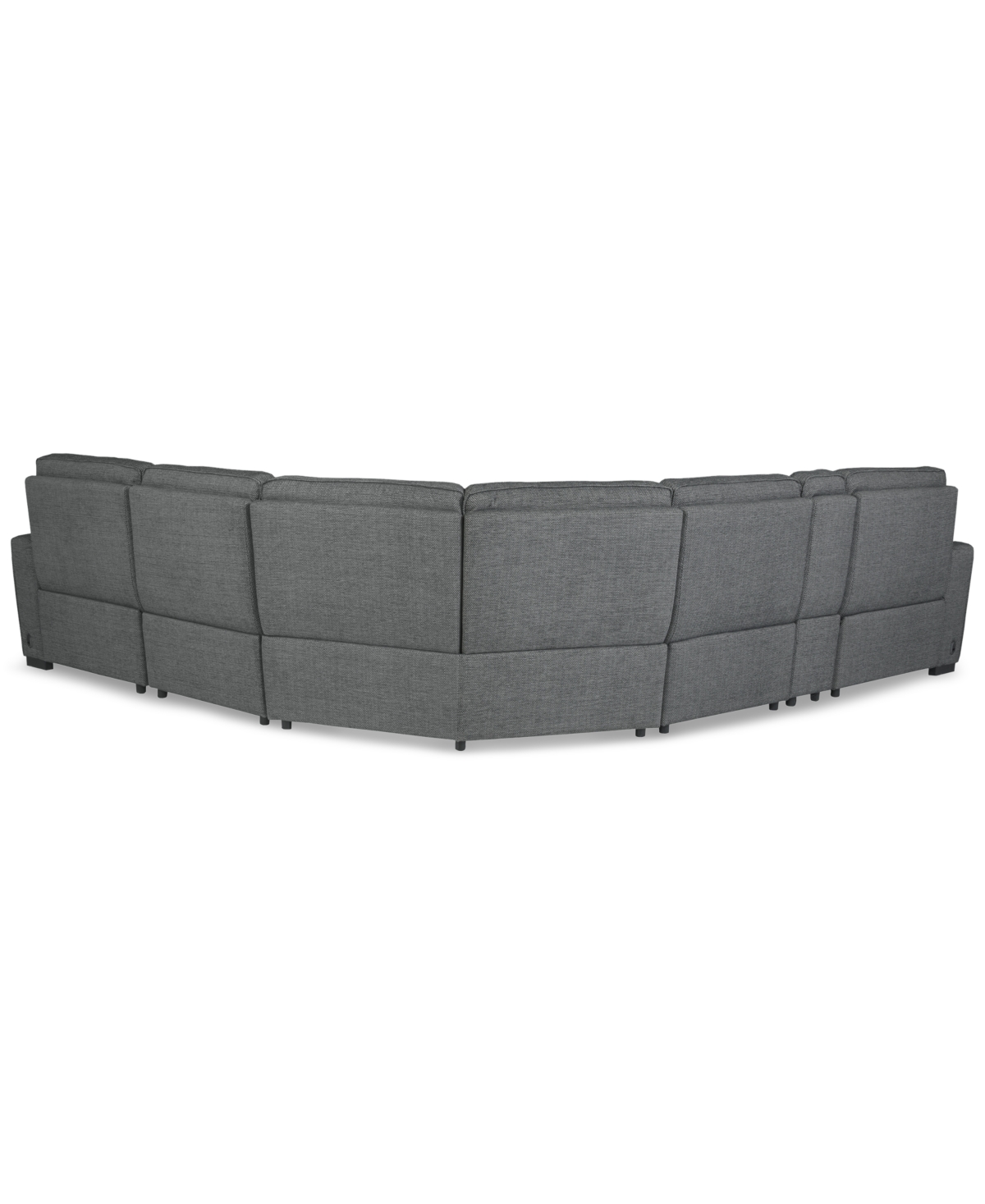 Macy's Miren 6-pc. Fabric Sectional With 2 Power Headrest Recliners With Console, Exclusively At  In Gray