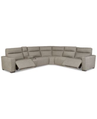Miren 6-Pc. Fabric Sectional with 2 Power Headrest Recliners with Console, Exclusively at Macy's