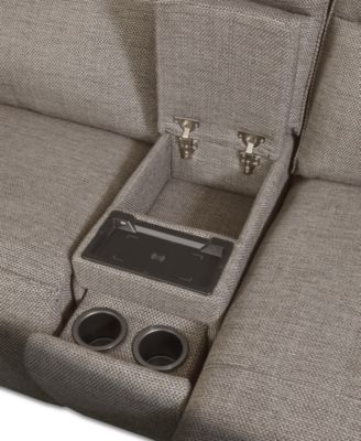 Miren 6-Pc. Fabric Sectional with 3 Power Headrest Recliners with Console, Exclusively at Macy's