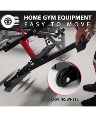 Adjustable Seated Calf Raise Machine - Home Gym Leg Trainer with Band Pegs & Weight Plate Loading  Red)