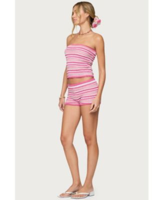 Women's Nola Striped Textured Knit Shorts