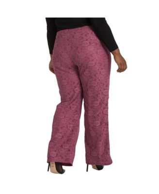 Plus Size Lace Wide Leg Pants