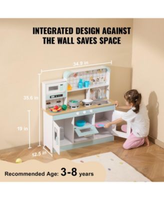 24 Piece Kids Kitchen Playset Pretend Cooking Toy with Pots Pans and Utensils