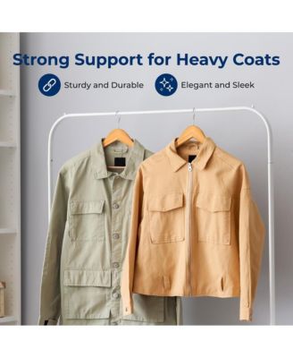 Solid Wooden Hangers, Mega Pack, 50 Pieces Hangers for Clothes, Heavy Duty Suit Hanger Set with Chrome 360 Degree Swivel Hook, Notched Design, Natural Wood Color