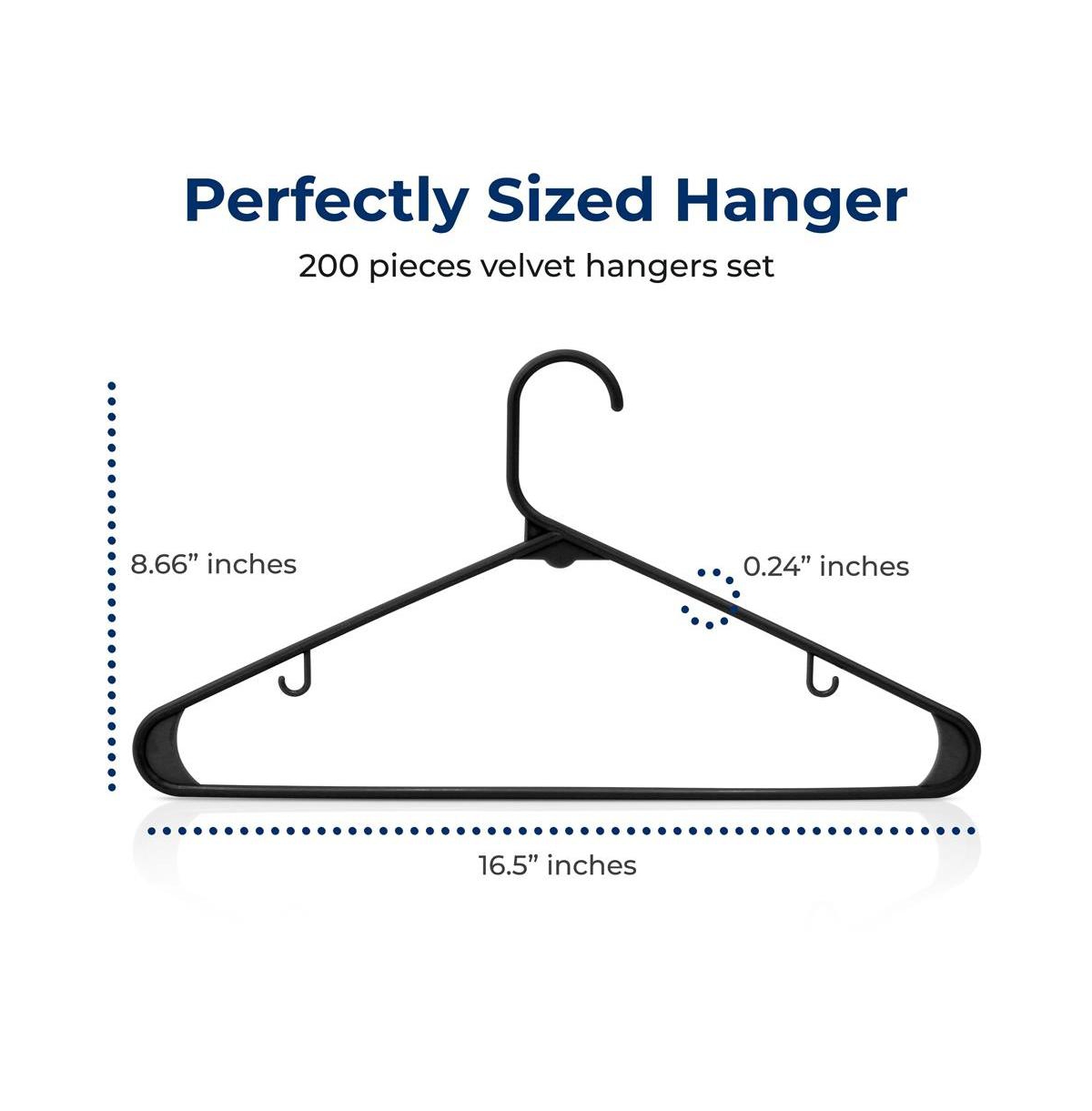 SereneLife Pack Plastic Hangers, Non-Slip, Space-Saving Closet Organizers, Durable and Strong for Shirts, Sweaters, Hoodies