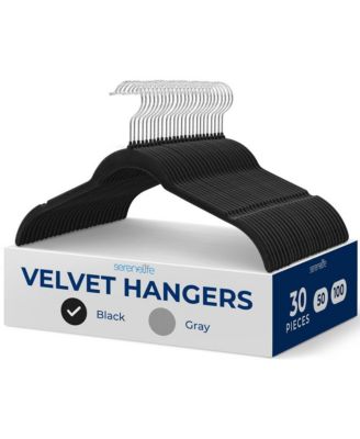 30 Piece Velvet Shirt Hangers Non Slip Sturdy Space Saving Heavy Duty Coat Set With 360 Xb0 Swivel Hook For Clothes Black