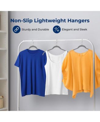 Velvet Shirt Hanger Set with 50 Non-Slip Heavy-Duty Space-Saving Coat Hangers and 360&amp;#xB0; Swivel Hooks for Clothes
