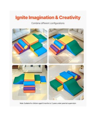 Toddler 7 Piece Foam Climbing Blocks Set Preschoolers Indoor Play