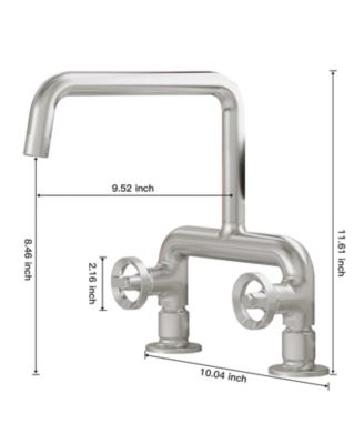 2-Handle 2 Holes Deck Mount Modern Kitchen Faucet With 360 ° Swivel Spout