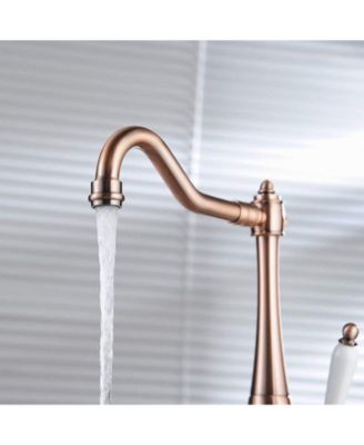 Traditional Single-Handle Standard Kitchen Sink Faucet in Matte Black