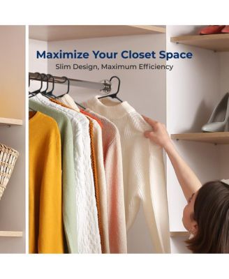 20 Pcs. Plastic Hangers - Non-Slip, Sturdy, and Heavy Duty Coat Set with 360&amp;#xB0; Swivel Hook for Clothes (Black)