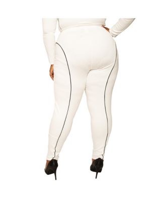 Plus Size High Rise Ponte Moto Style Leggings