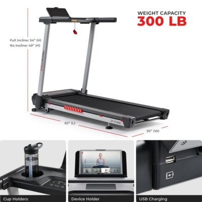 Pace 500 Smart Wi-Fi Treadmill with 12-Level Auto Incline, Foldable Design