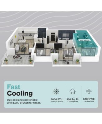 Portable Air Conditioner and Heater 8000 BTU ASHRAE Compact AC Unit with Cooling Heating and Wi Fi Function Air Conditioner