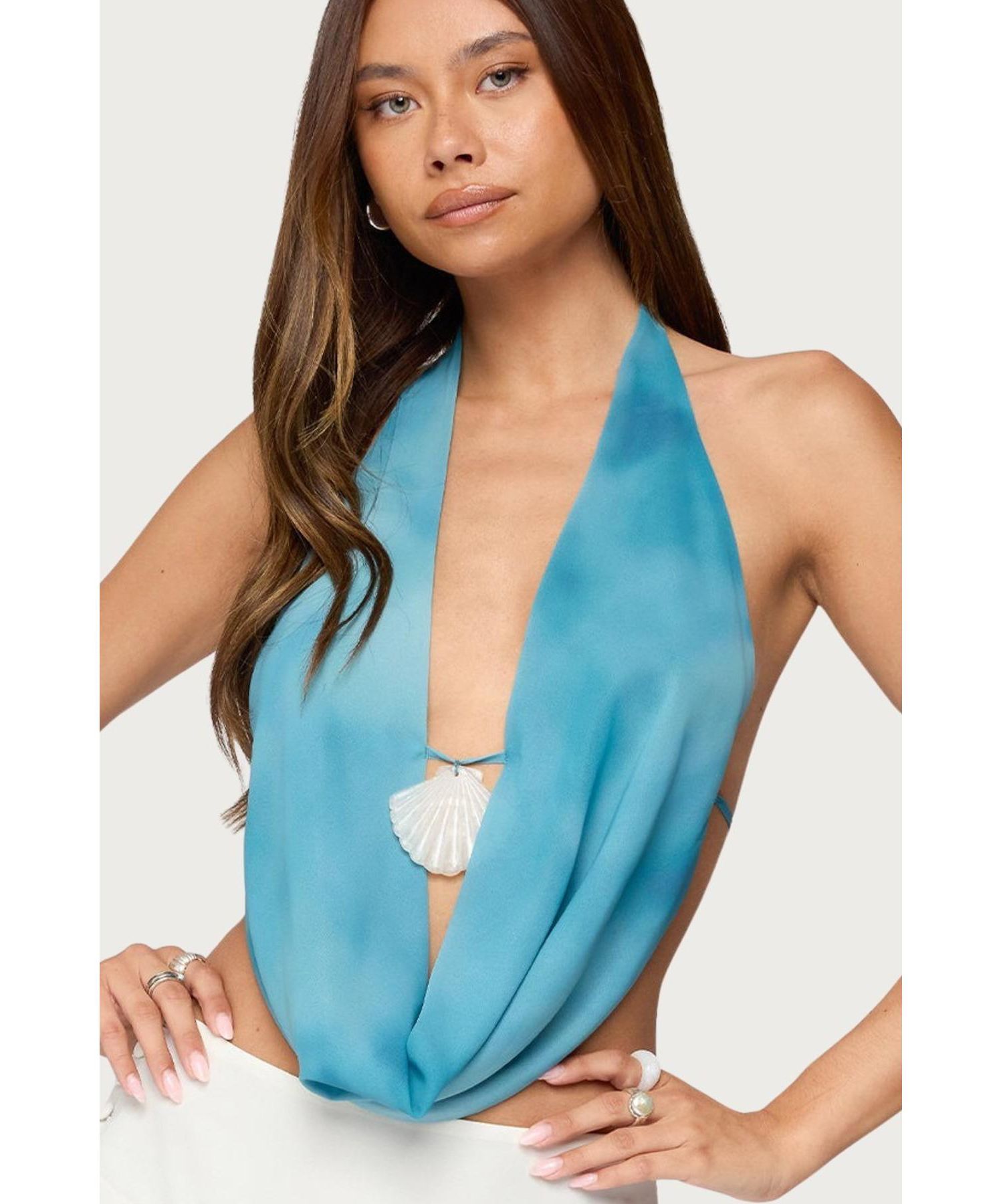 Women's Seabound Cowl Neck Backless Halter Top