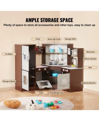 Kids Kitchen Playset with 24 Piece Pretend Cooking Accessories for Imaginative Play