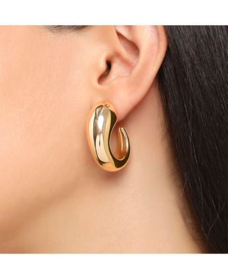 Sculpted Gold-Tone Hoop Earrings