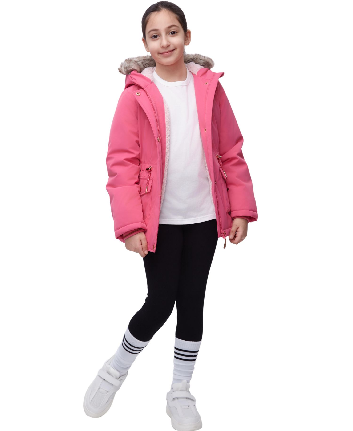 Girls (4-16) Sherpa Fleece Lined Parka Coat