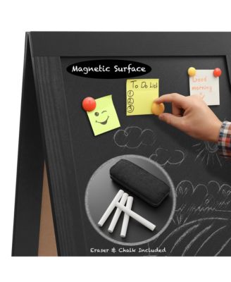 40" x 20" A Frame Chalkboard Sign, Double-Sided Magnetic Wooden Menu Board for Cafes, Sandwich Shops, Sidewalks, and Weddings