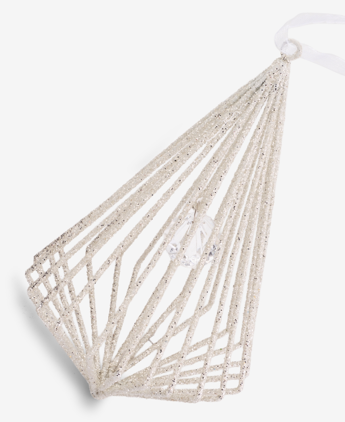 Holiday Lane Gilded Glamour Iron Glitter Drop Ornament, Macy's Exclusive In Transparent