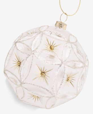 Gilded Glamour Gold Molded Glass Ball Ornament, Macy's Exclusive