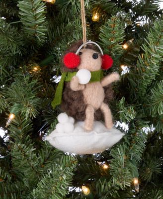 Tiny Tidings Wool Hedgehog Ornament, Macy's Exclusive
